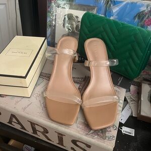 BCBGeneration Nude Heels with Transparent Straps